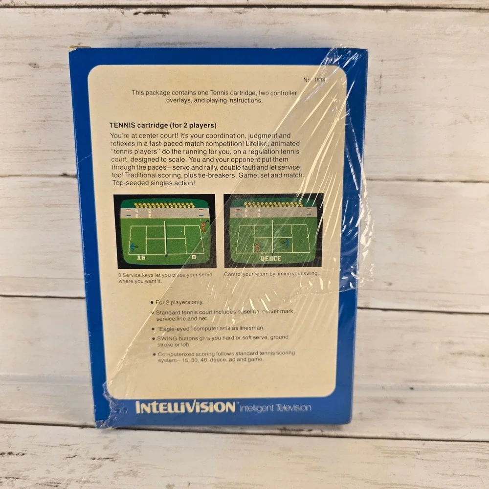 Vintage Tennis Mattel Electronics Intellivision Game Cartridge Box Overlays 1814